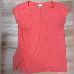 Coral Old Navy sleeveless V-neck long waisted shirt